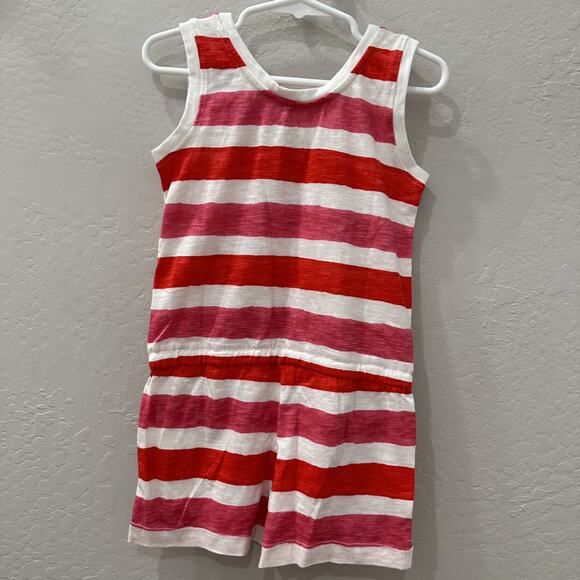 Primary Red & Pink Stripe Tank Romper - Picture 5 of 6